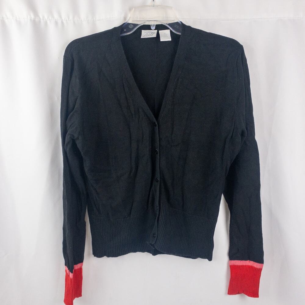 Tail Black Red Colorblock Cardigan Sweater Womens Medium